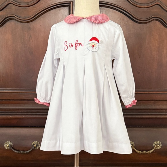 Cecil And Lou Other - Girls CECIL & LOU White Santa Embroidered Christmas Dress Size 2T